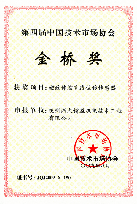 南汇第四届中国技术市场协会金桥奖